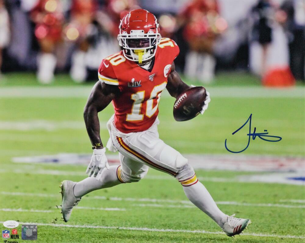 Tyreek Hill Autographed KC Chiefs 16x20 Running in SB FP Photo Poster painting- JSA W Auth *Blue