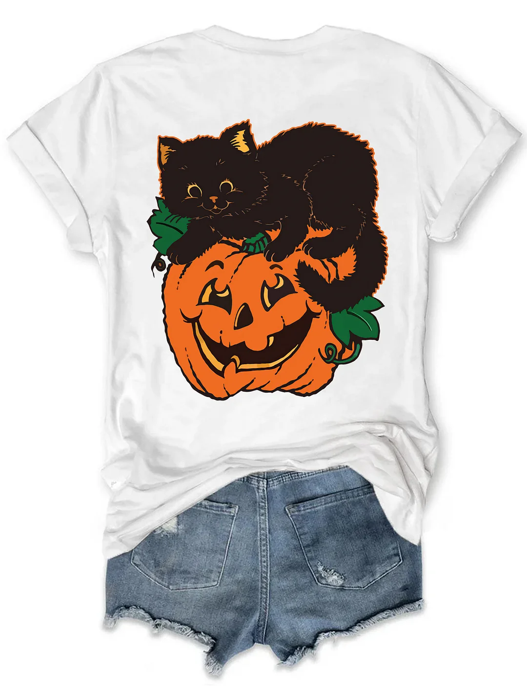 Pumpkin and Black Cats T-shirt