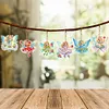 6Pcs Double Side Diamond Art Keyring Keychain Pendant for Home Decor (Cute Elfs)