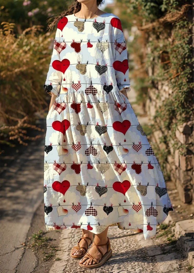 Women's Valentine's Day Love Print Casual Dress socialshop
