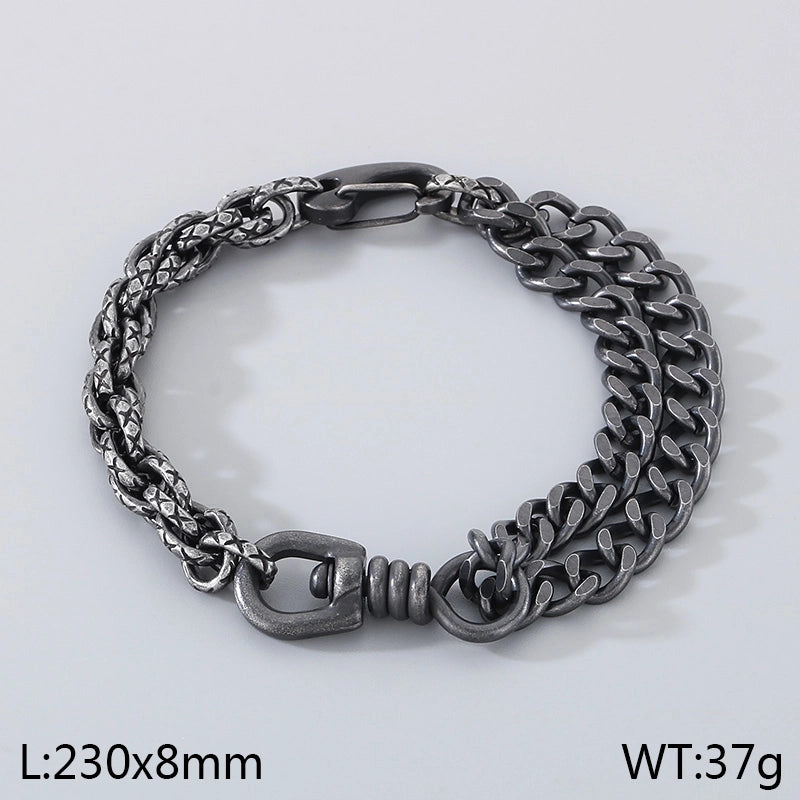 Minimalist Geometric 304 Stainless Steel Cuban Link Chain Curb Chain Bracelets In Bulk