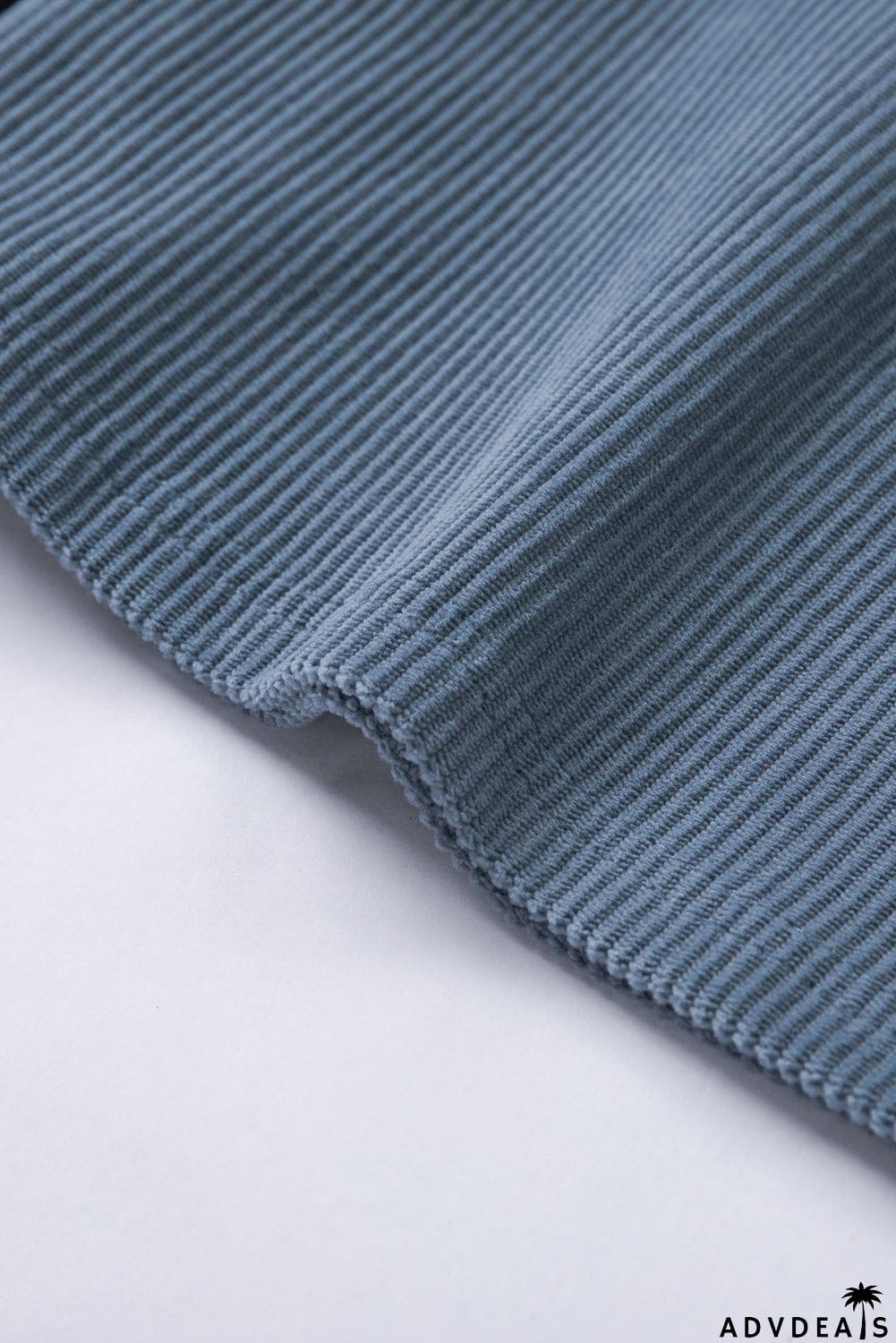 Colorblock Balloon Sleeve Corduroy Sweatshirt