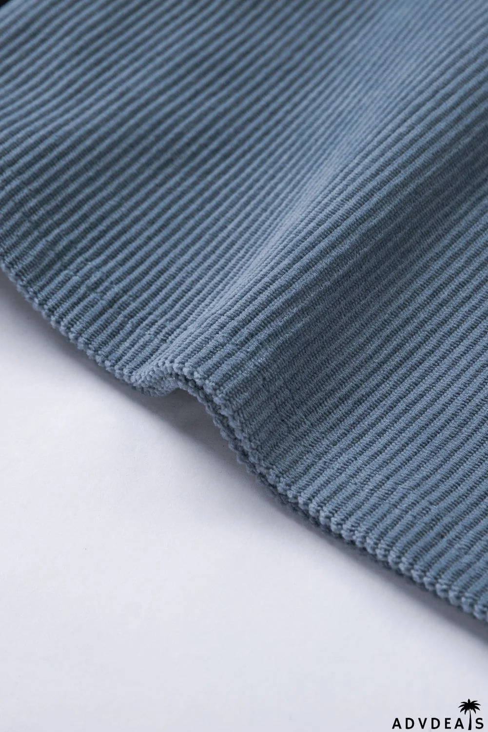 Colorblock Balloon Sleeve Corduroy Sweatshirt