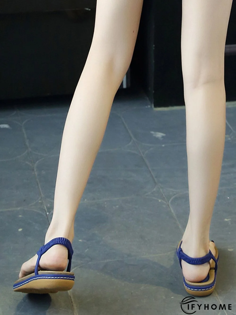 Women's Beach Metal Buckle Trim Flip-On Sandals | IFYHOME