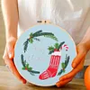 【Limited Stock Sale】Christmas-DIY Embroidery Kit with Pattern Cotton Threads Needles Hoop 30*30cm/11.8*11.8in tapestrymarket