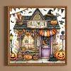 40x40cm Halloween Haus 5d DIY Vollbohrer Runde Diamond Painting Kit Wanddekoration