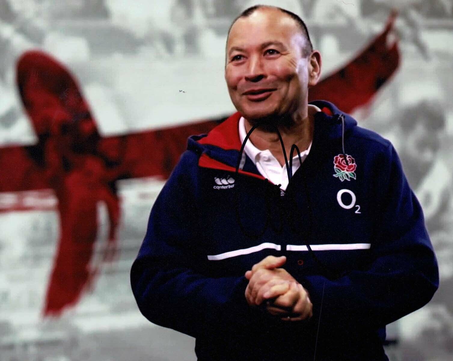 Eddie JONES Signed Autograph England Rugby Coach RUGBY 10x8 Photo Poster painting 2 AFTAL COA