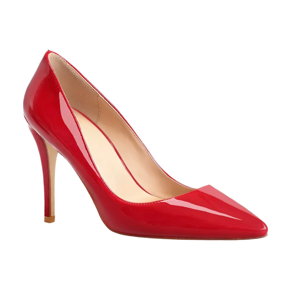90mm Middle Heels Pointy Toe Pumps-vocosishoes