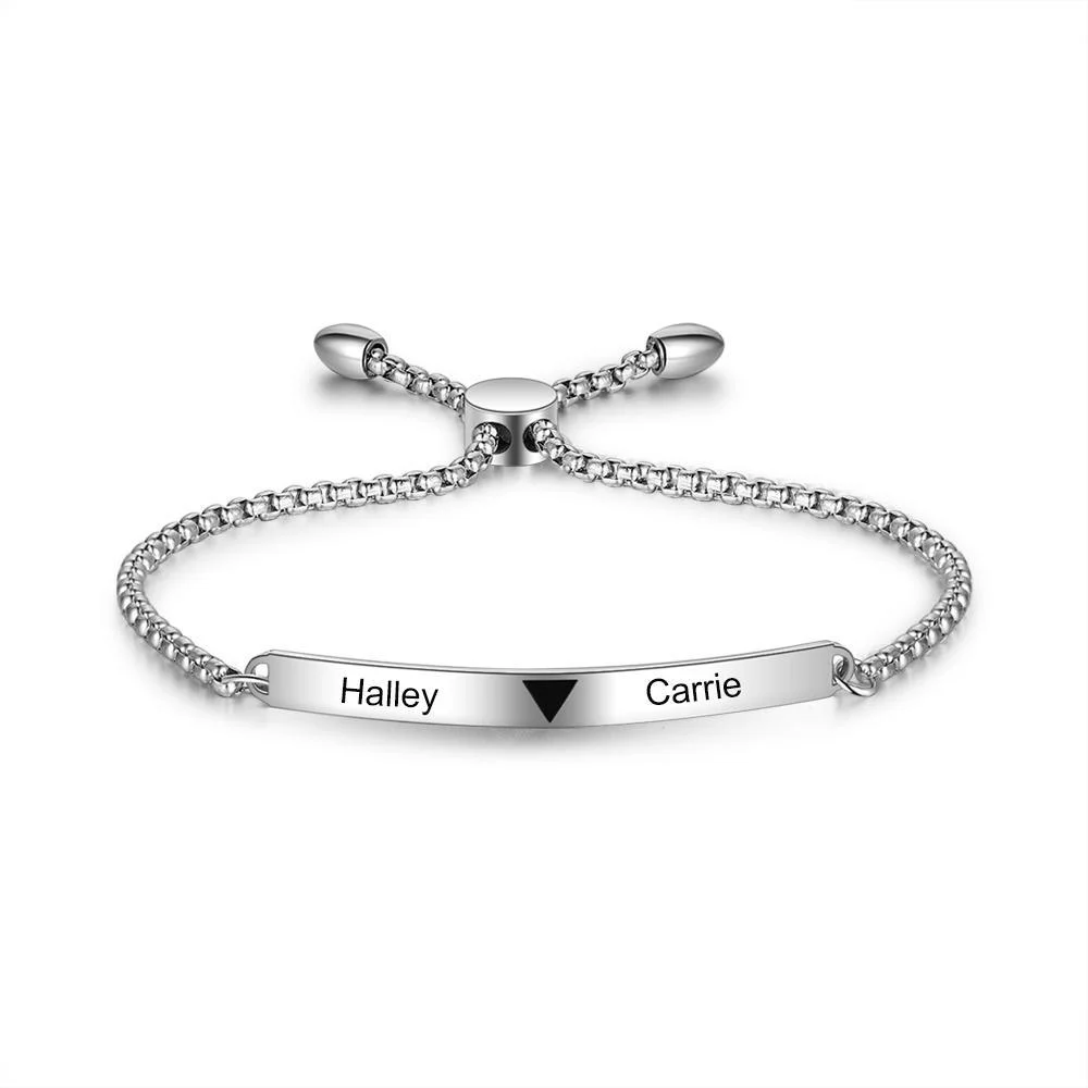 Verstellbares Armband mit 2 eingravierten Namen Kettenmachen