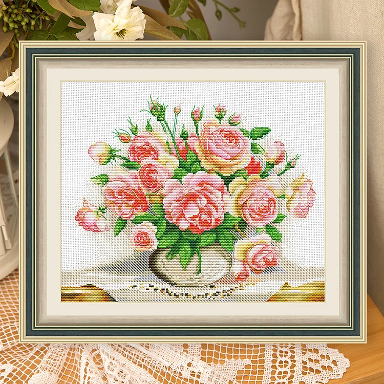 Spring - Roselle 11CT Stamped Cross Stitch 50*41CM