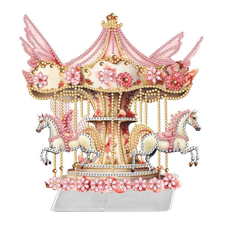 Carousel Special Shaped Diamond Painting Desktop Decorations for Adults Beginner