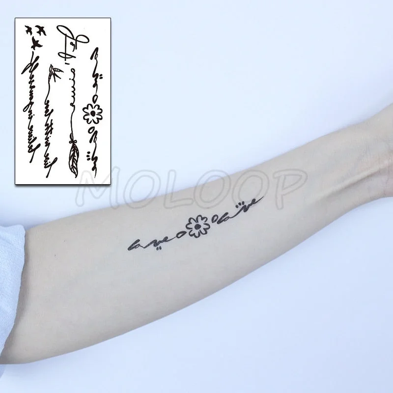 Water Transfer Tattoo Heart-shaped Lifeline Tattoo Body Art Waterproof Temporary Fake Flash Tattoo for Man Woman Kid 10.5*6cm