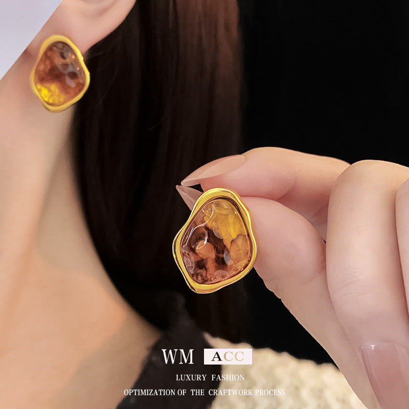 Luxurious Irregular Geometric Alloy Electroplating Earrings