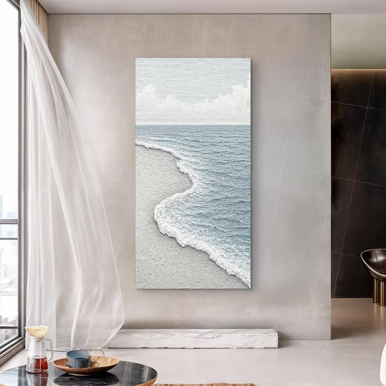 Ocean Waves Modern Canvas Wall Art