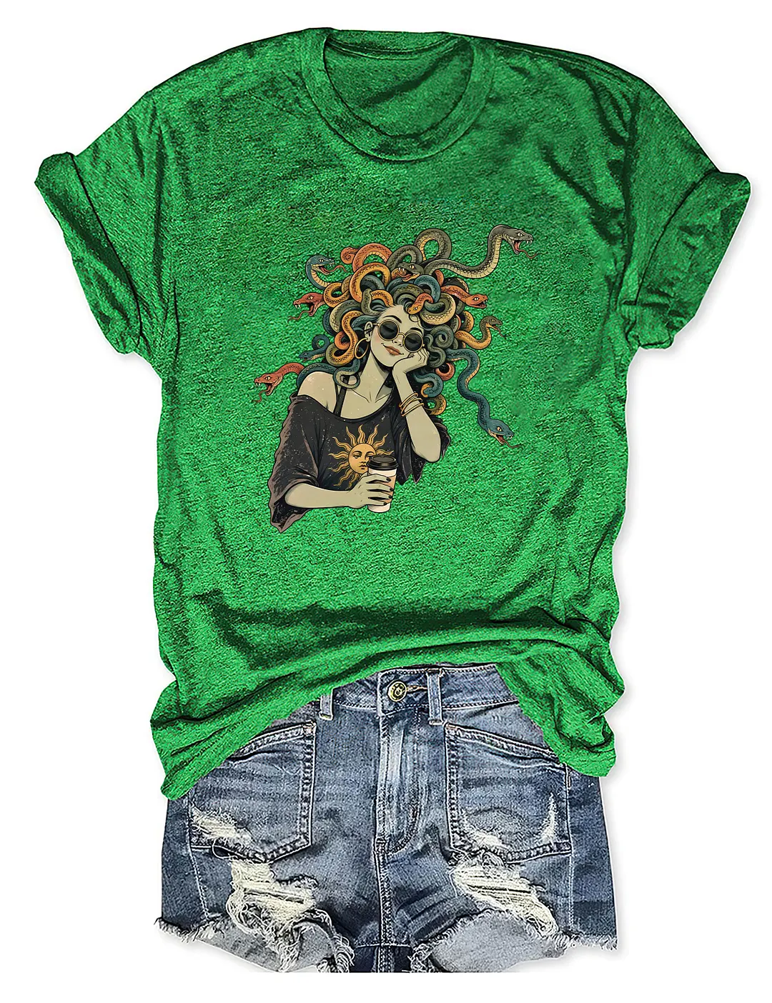 Cute Medusa Coffee T-shirt