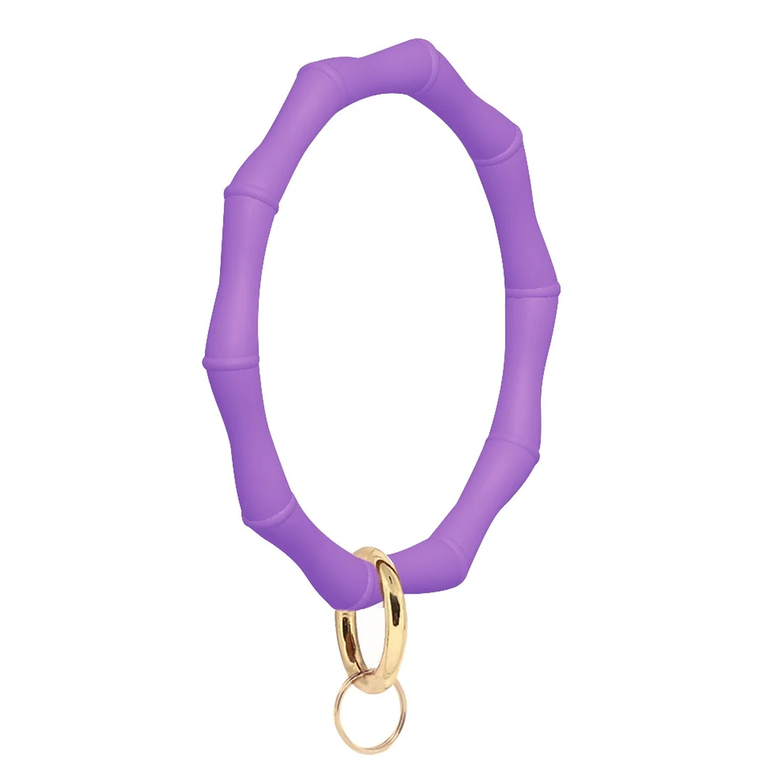 Dvacaman Hot Sale Big O Shaped Silicone Loop Wrist Key Ring Keychain with Gold O Clasp Round Key Wrist Strap Accessory Wholesale