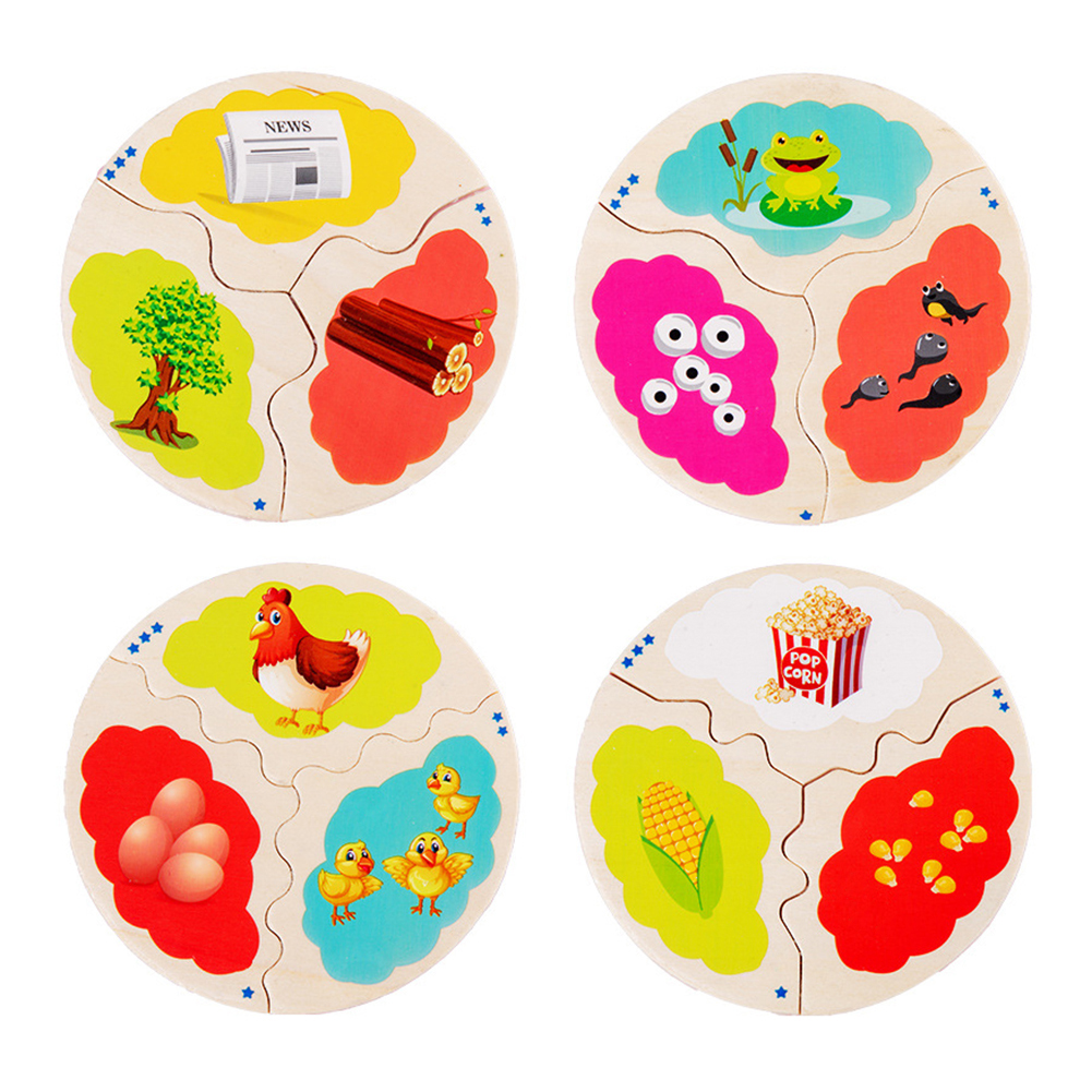 

12pcs Watermelon Frog Chicken Evolution Growth Jigsaw Puzzle Education Toys, 501 Original