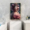 (Grande Taille) Bouddha-Peinture ronde compl&egrave;te en diamants-40*60cm