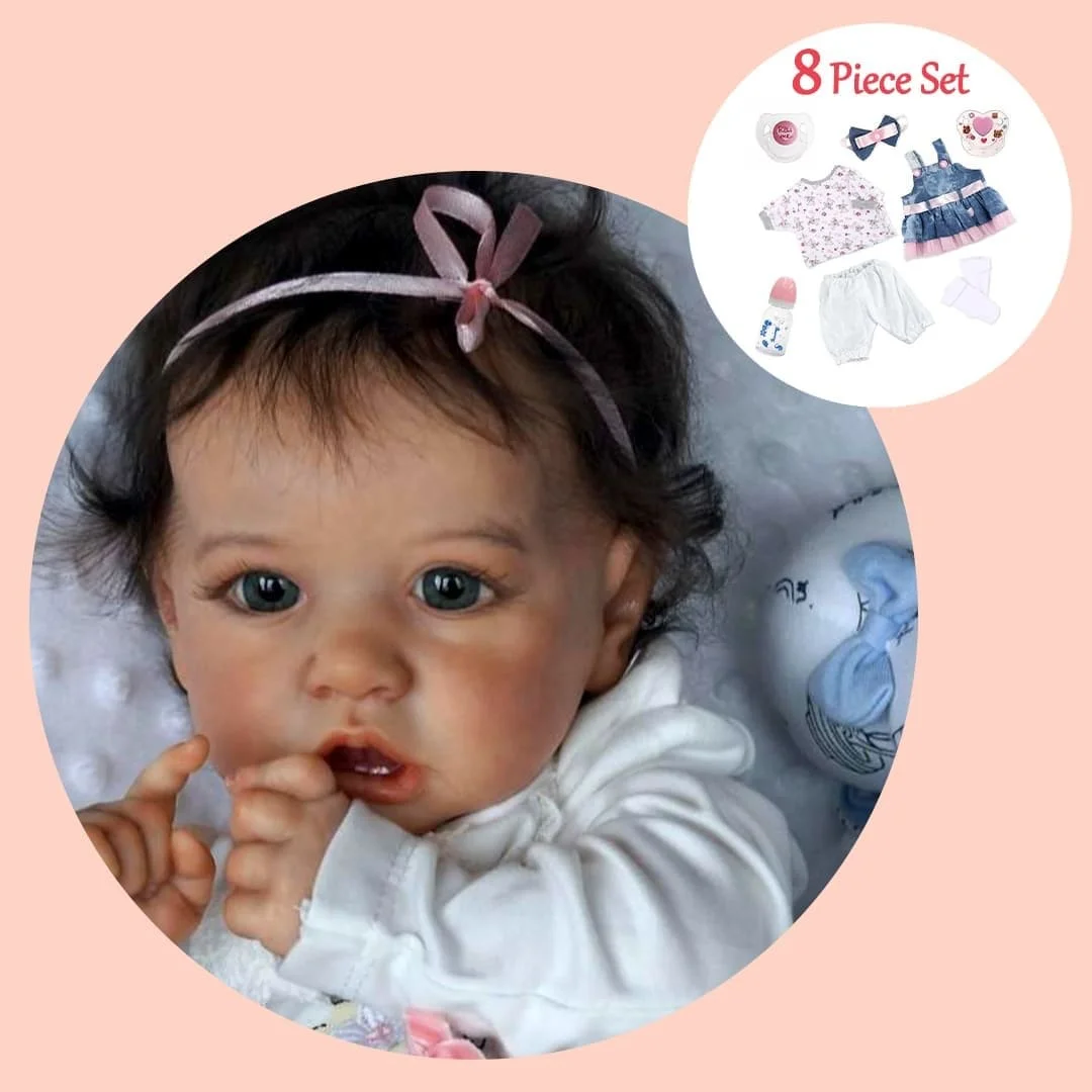 Sparkling Silicone Reborn Baby Dolls 12" Real Lifelike Baby Doll Girl with Blue Eyes Alina Accessories Gift for Collectible & Kids Age 3+ -Creativegiftss® - [product_tag] RSAJ-Creativegiftss®