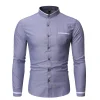 Casual Mandarin Collar Long Sleeve Shirt