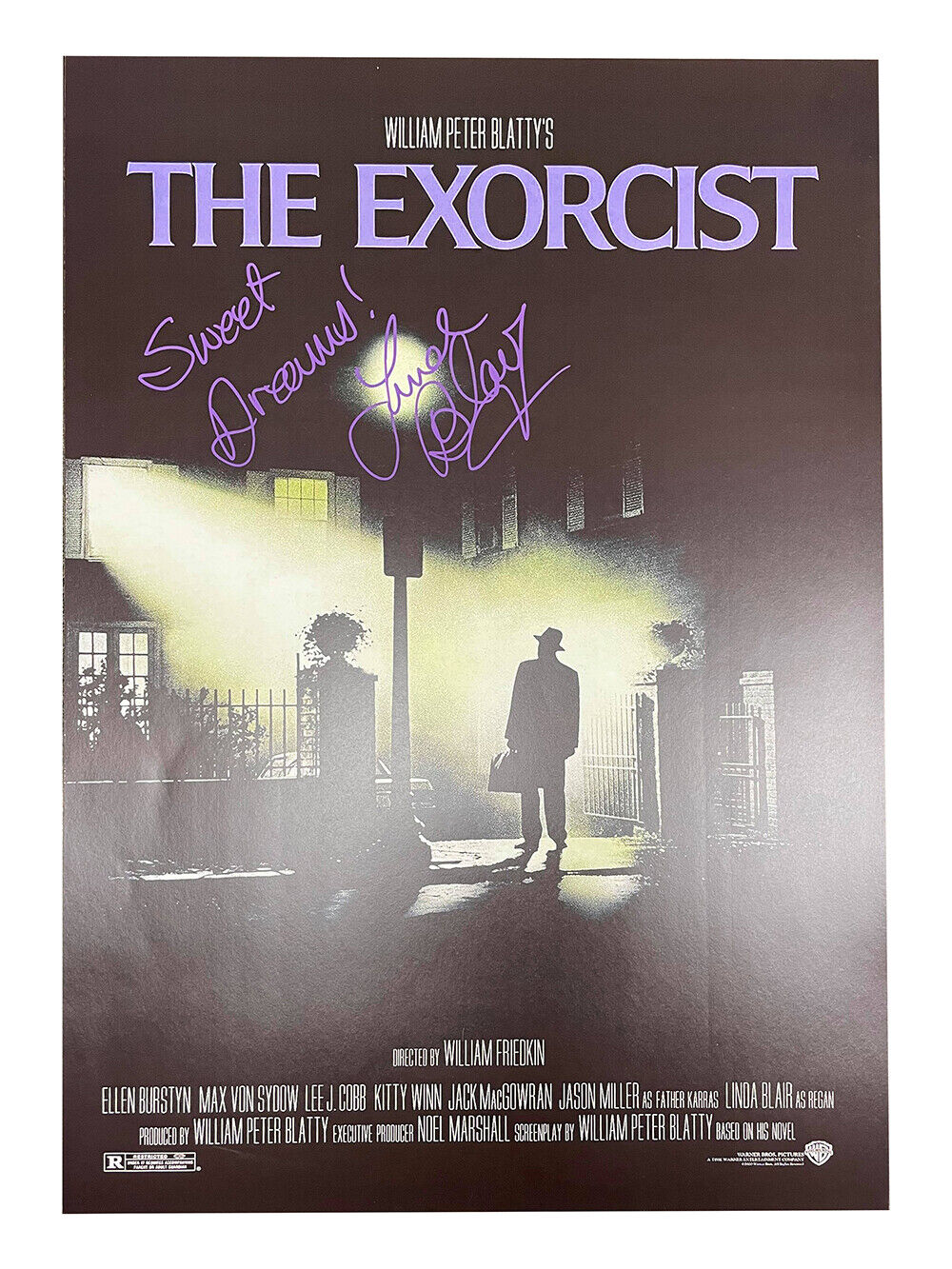 A3 The Exorcist Poster Signed by Linda Blair 100% + COA