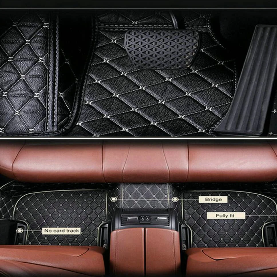 High-end customized car Nappa leather material fully wrapped floor mats