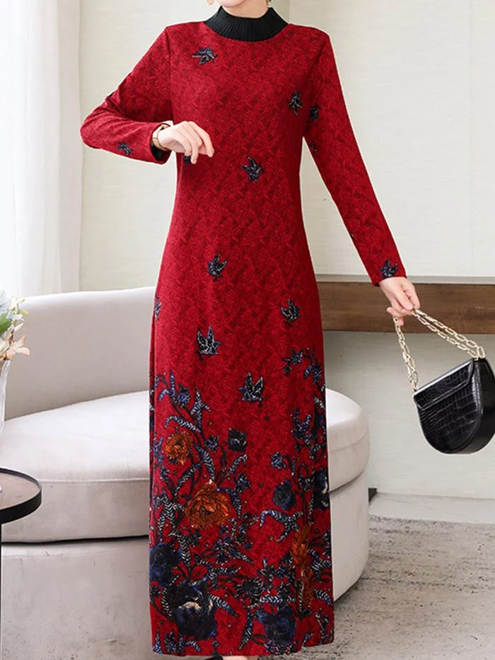 Elegant Plus Size Plus Velvet Padded Dress