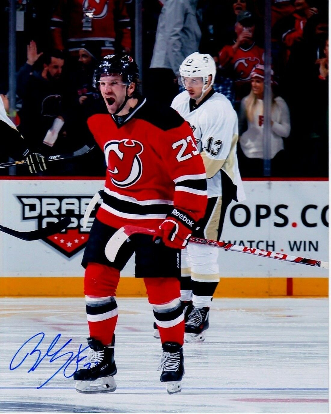 BOBBY FARNHAM autographed SIGNED NJ NEW JERSEY DEVILS 8X10 goal