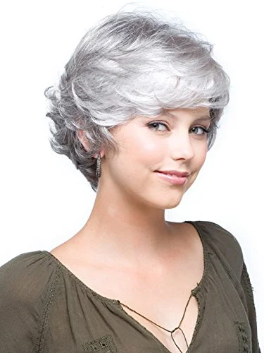 Silver Grey Pixie Cut Short Wigs