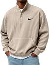 Men's Casual Versatile Stand Collar Sweatshirt With Large Pockets
