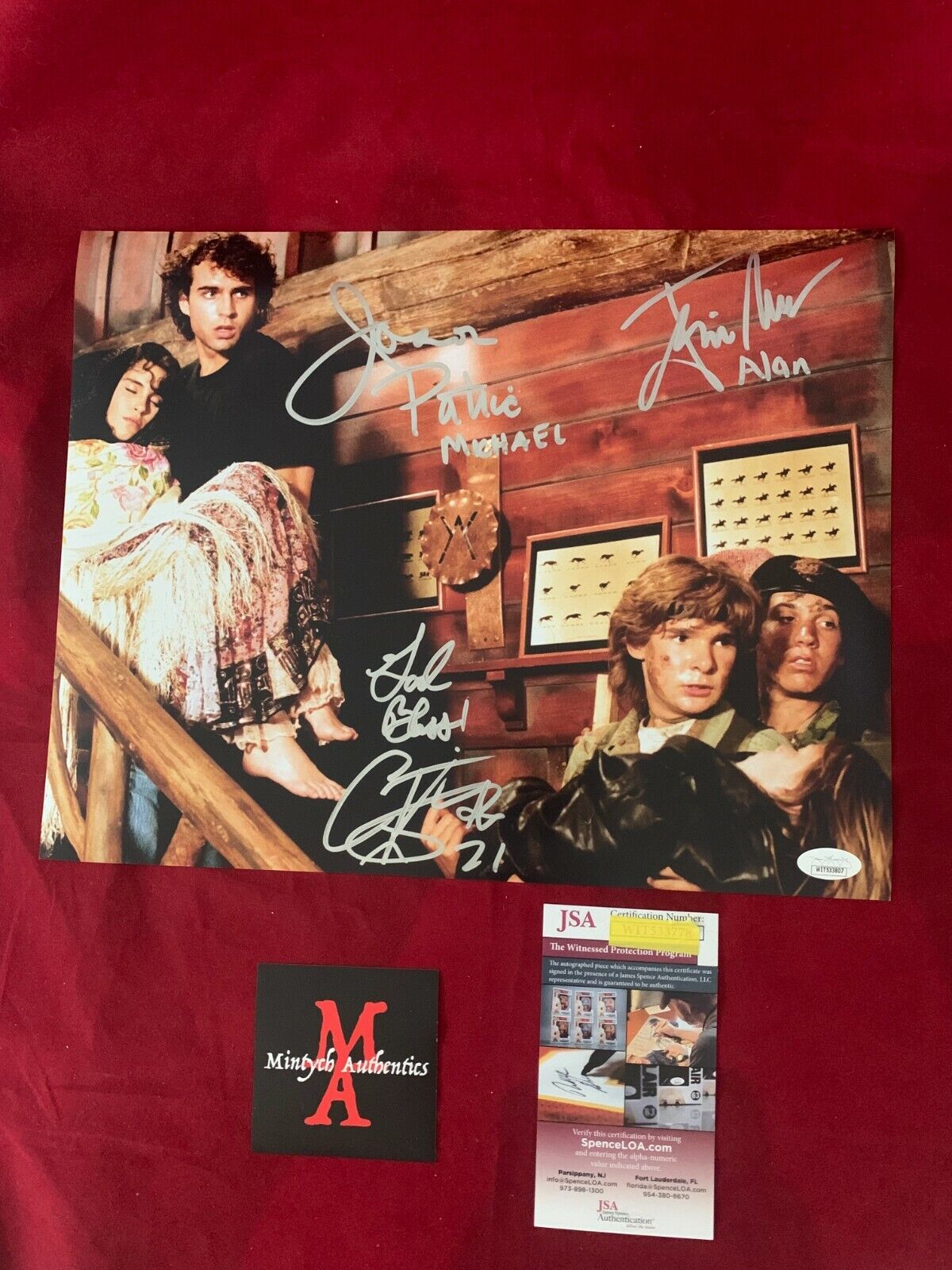 THE LOST BOYS CAST SIGNED 11x14 Photo Poster painting! FELDMAN, PATRIC, NEWLANDER! JSA COA!