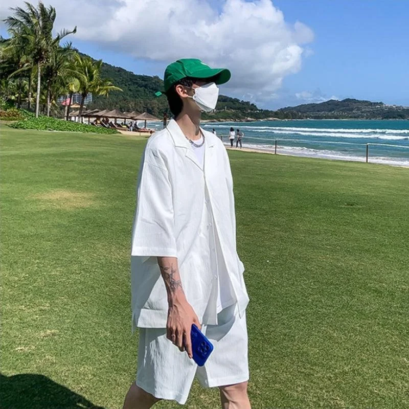 Brownm Boy Shirt and Shorts Two Piece Set