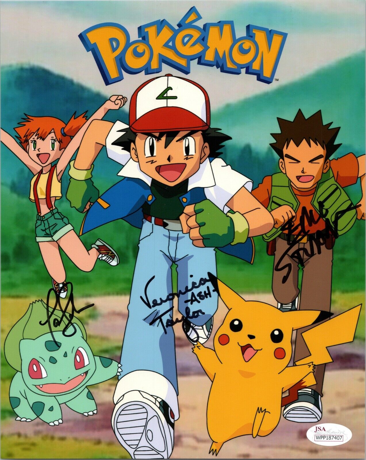 POKEMON Cast x3 Authentic Hand-Signed Veronica Taylor