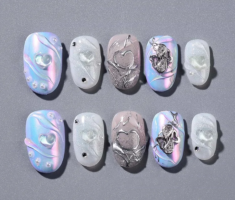Blue Crush Press On Nails