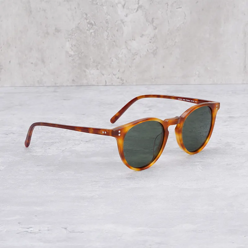 Lunettes De Soleil Oliver Peoples O’Malley - Verres Polarisés Verts, Monture Yellow Tortoise, Taille 45