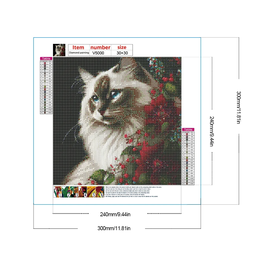 Diamond Painting - Full Round Drill - Flower Cat(Canvas|30*30cm)
