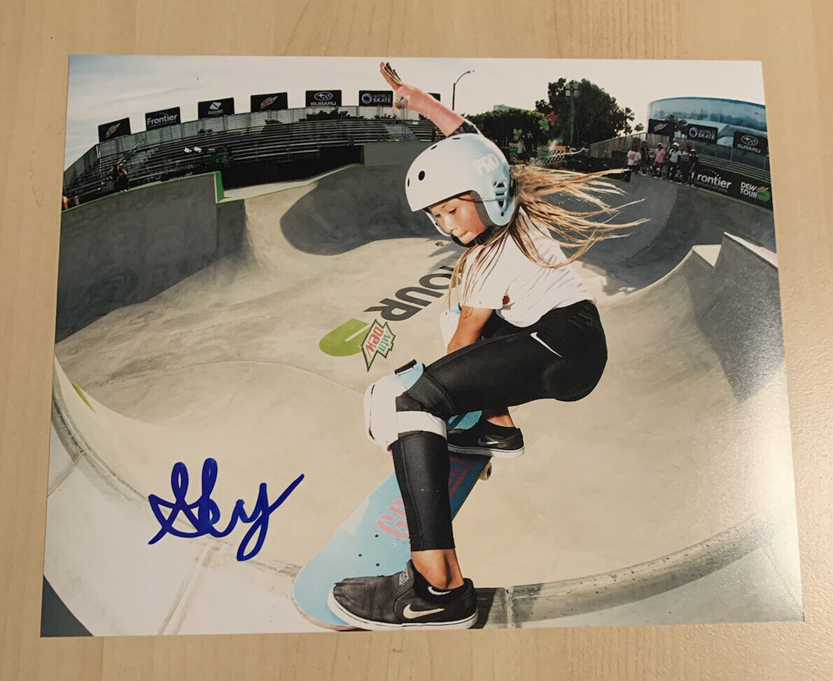 SKY BROWN HAND SIGNED 8x10 Photo Poster painting OLYMPICS SKATEBOARDING AUTOGRAPHED RARE COA