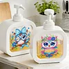 2 pi&egrave;ces de bouteille de pompe Owl Diamond Art, distributeur vide rechargeable avec pompe, distributeur liquide de vaisselle pour savon &agrave; mains, lotion et apr&egrave;s-shampoing id&eacute;al pour l&rsquo;&eacute;vier de la salle de bain, cuisine