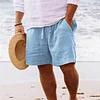 Men's Casual Cotton Linen Breathable Beach Shorts by Inlyline