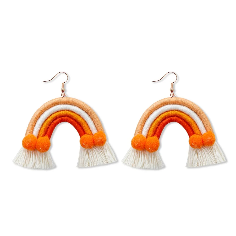 Tinyname® Santa Claus Earrings Bohemian Tassel Woven Earrings