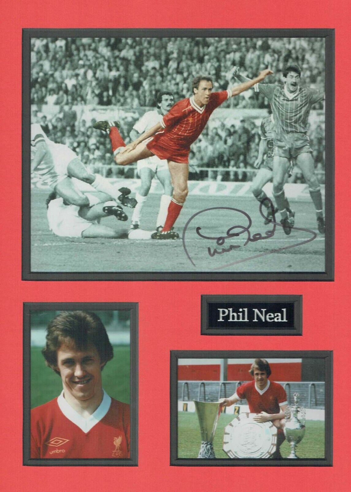 Phil NEAL Liverpool Legend Signed & Mounted Photo Poster painting Display AFTAL COA