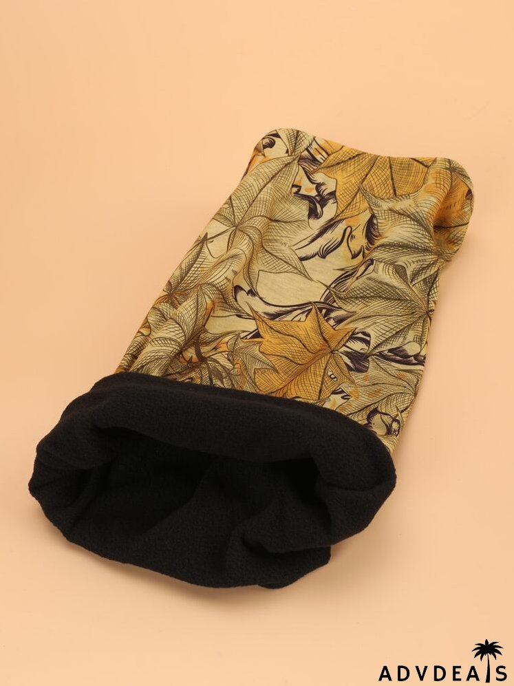 Leaf Print Infinity Scarf