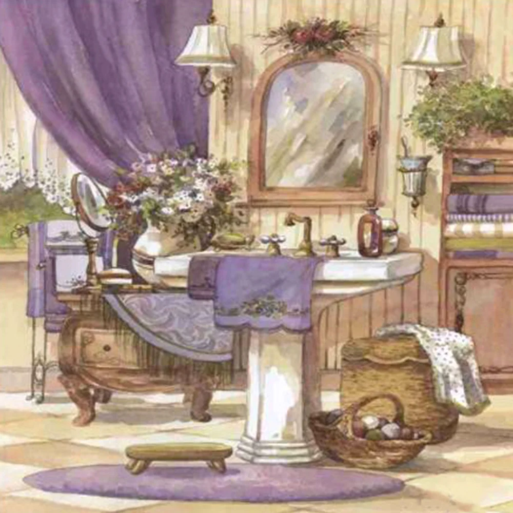 Diamond Painting - Full Round/Square Drill - Bathtub(30*30 - 50*50cm)