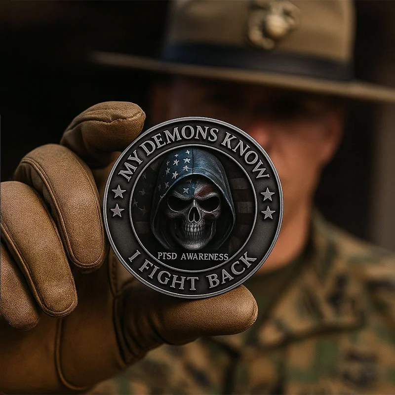 🔥Last Day Each Only $8.98-PTSD Awareness Veterans Challenge Coin