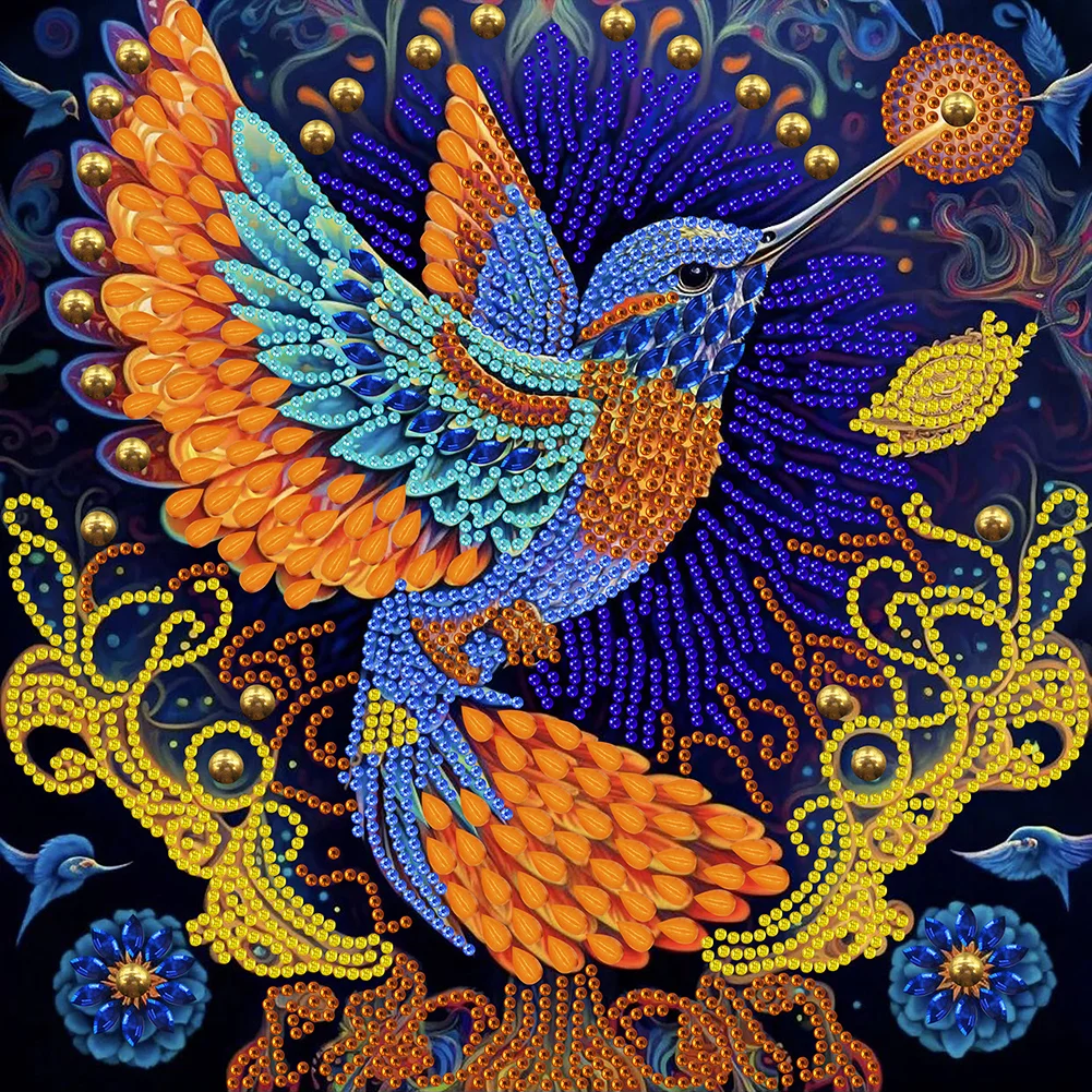 5D Diamond Painting Abstract Hummingbird Kit