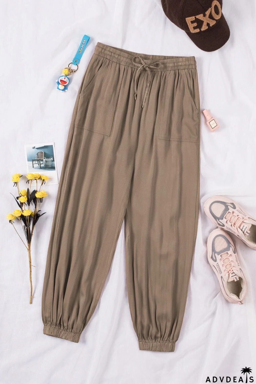 Drawstring Waist Joggers with Pockets