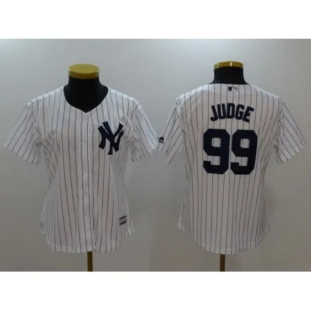 Women's New York Yankees #99 Aaron Judge White Cool Base Stitched MLB Jersey(Run Small) F953