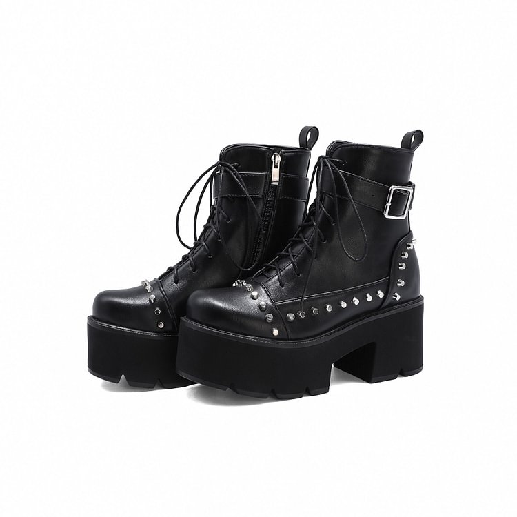 Rivet Round Head Martin Boots