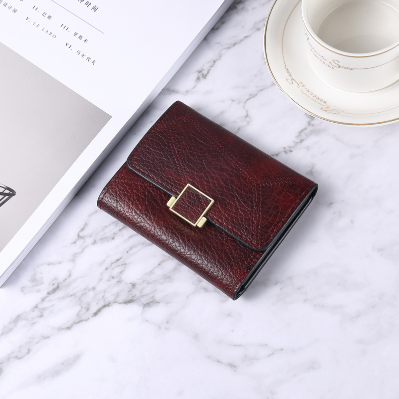 Retro Student Solid Color Simple Multi-card Wallet Coin Purse