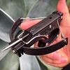 Folding Mini Crossbow Model Keychain Retro Cold Weapon Mini Keychain